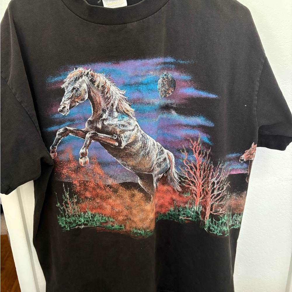 Black Short Sleeve Tee with Graphic Design